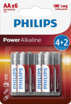 Philips LR6P6BP/10 Standard Alkaline Batteries 6-pack