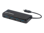Manhattan USB-C dokkimis-/hub-seade, port (4) USB-A (x4), 5 Gbps (USB 3.2 Gen1 ehk USB 3.0), v&auml;list toiteallikat pole vaja, SuperSpeed USB, must, k...