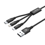 UNITEK C14049BK USB kaabel 1.2 m USB 2.0 USB C Micro-USB B/Lightning Must