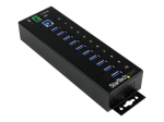 StarTech.com 10-Portiline USB 3.0 Keskus - Metallist T&ouml;&ouml;stuslik USB-A Keskus & &Uuml;lepingekaitse - Din R&ouml;&ouml;p, Seinale v&otilde;i Lauale Paigaldatav - TAA &Uuml;hil...