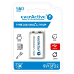 everActive 6F22/9V Li-ion 550 mAh Laetav Patarei koos USB TYPE C-g