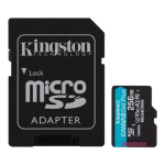 Kingston Canvas Go! Plus 256 microSD Flashm&auml;lu klass Class 10, UHS-I, U3, V30, A2