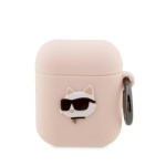 Karl Lagerfeld KLA2RUNCHP AirPods 1/2 kate Silikoon Choupette pea 3D / roosa