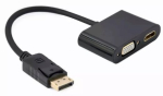 Gembird A-DPM-HDMIFVGAF-01 DisplayPort isane kuni HDMI emane + VGA emane adapter / must