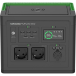 Schneider OffGrid kaasaskantav toitejaam 500, 230V, 517Wh litium-ioon, LCD, 2 CEE 7/3 Schuko pistikupesa, Sinuslaine, 3 USB-A, 2 USB-C, juhtmevaba...