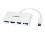 StarTech.com 4 Porti USB C Hub 4x USB-A (USB 3.0 SuperSpeed 5Gbps) - USB Bus Toitega - Kaasaskantav/Lauaarvuti USB Type-C Adapter Hub - Valge (HB30...