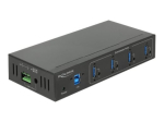 Delock V&auml;linet&ouml;&ouml;stus Hub 4 x USB 3.0 T&uuml;&uuml;p-A 15 kV Kaitsega Sort