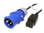 Bachmann Power IEC 60309 kuni IEC 60320 C19 toitekaabel must