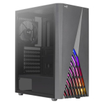 Aerocool DELTABKV1 ATX PC korpus RGB ees t&auml;is k&uuml;lgtiib klaas 12cm ventilaator must