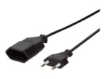 LogiLink Europlug (CEE 7/16) Mees kuni Europlug (CEE 7/16) Naine - Must 3m Toa pikenduskaabel