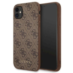 Guess GUHCN61G4GFBR K&otilde;va kaitse&uuml;mbris 4G Metall Kuldne Logo iPhone 11 6,1" jaoks / pruun