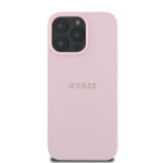 Guess PU graanuliga klassikalise logoga MagSafe &uuml;mbris iPhone 16 Pro jaoks / Roosa