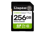 Kingston Canvas Select Plus 256 SD Flash-m&auml;lu klass Class 10, UHS-I, U1/U3, Video klass 10/30