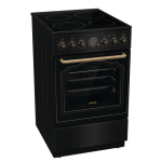 Gorenje Cooker GECS5B70CLB Hob type Vitroceramic Oven type Electric Black Width 50 cm Depth 59.4 cm Energy efficiency class A 70 L