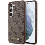 Guess GUHCS23SG4GFBR 4G Metal Gold Logo k&otilde;va &uuml;mbris Samsung Galaxy S23 jaoks / pruun