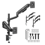 Ergo Office Montaaži / Hoidik 2 monitorile, gaasip&uuml;stol, 17"-32", 1-10 kg, Mattmust, ER-692 B