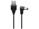 Goobay 5.5mm DC toitekaabel, USB-A toide, 0.5m, must