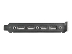 StarTech.com 4 Port USB A Nais Slot Plaat Adapter - USB Paneel - 4 Pin USB T&uuml;&uuml;p A (F) (USBPLATE4) USB Paneel