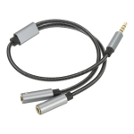RoGer SP35Y audioadapter / splitter 2x 3,5mm stereo + mikrofon / 4 pin