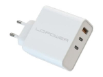 LC Power Adapter 65Watt 1xUSB-A 3.0 2xUSB-C