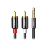 UGREEN AV116 3.5mm pistikust 2x RCA (Cinch) audio kaabel 2m / must