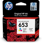 HP 653 1 tk Originaal Standard Yield Ts&uuml;aan, Magenta, Kollane
