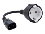 Qoltec IEC 60320 C14 to F (female) 15cm vooluadapter