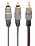 Cablexpert 3.5 mm stereo pistik 2xRCA pistikuteni, kullatud &uuml;hendused, 1.5 CCA-352-1.5M