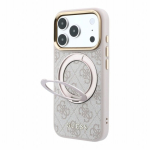 Guess PU 4G r&otilde;ngastandiga MagSafe &uuml;mbris iPhone 18 Pro jaoks / Roosa