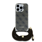 Guess IML 4G tr&uuml;kitud risti-kere-rihma &uuml;mbris iPhone 16 Pro Max jaoks / Pruun