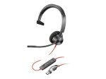 HP Poly Blackwire 3310 Monaural Microsoft Teams Sertifitseeritud USB-C K&otilde;rvaklapid +USB-C/A Adapter