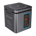 Blitzwolf BW-i113 GaN, USB-A, 3xUSB-C, 105W vooluv&otilde;rgu laadija