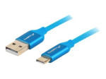 Lanberg Premium USB Type-C kaabel, 1m, sinine