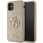 Guess GUHCN61HG4SGD Glitter Kirjakujuline Suur 4G K&otilde;va kaitse&uuml;mbris iPhone 11/Xr 6.1" jaoks / kuldne