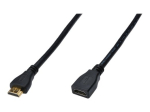 ASSMANN HDMI High Speed Pikenduskaabel koos Ethernetiga 3m Must