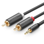 UGREEN AV102 kaabel 3.5mm pistikust 2x RCA (Cinch) 3m / must