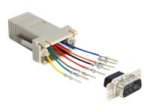 DeLOCK Sub-D 9 Pin mees kuni RJ45 naiste kokkupanek komplekt seeriaadapter