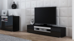 VIVA 180 TV stand black/black gloss + white