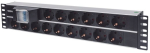 Intellinet 19" 2U Rackmount 15-Output Power Distribution Unit (PDU), CEE 7/3 Outlets, With Double Air Switch, Built-in 3 m (10 ft.) Power Cord with
