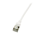 LogiLink Ultraflex SlimLine CAT 6a Shielded PIMF 1m Paatikaabel Valge RAL 9010
