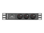 Lanberg Toitejaotus&uuml;ksus (PDU) 10" 1U 16A 2m 3x Prantsuse pistikud PDU-03E-0200-BK