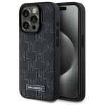 Karl Lagerfeld KLHMP15LPKHPORPK Hardcase Leather Monogram Metal Logo MagSafe iPhone 15 Pro jaoks 6.1" / must