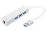 Digitus 3-port USB hub ja Gigabit LAN adapter DA-70250-1 USB hub