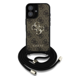Guess PU 4G Metal Logo risti kinnitatava rihmaga &uuml;mbris Apple iPhone 16 jaoks