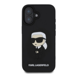 Karl Lagerfeld 3D Rubber Ikonik &uuml;mbris iPhone 16 jaoks / must