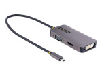StarTech.com USB C videoadapter, USB C to HDMI DVI VGA adapter, kuni 4K 60Hz, alumiinium, mitmeportaali video kuvamise adapter s&uuml;learvutitele, Thun...
