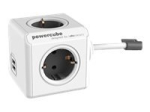 Allocacoc PowerCube Extended USB voolujaotusseade 4-portiline 16A Hall Valge 1,5m