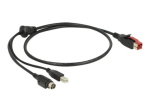 Delock 1m tugevdatud USB-kaabel must