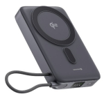Swissten Qi2 MagSafe powerbank 15W sisseehitatud USB-C kaabel 10000 mAh