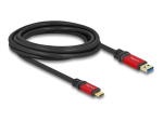 DeLOCK USB 3.2 USB Type-C kaabel 3m Must Punane